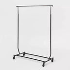 Heavy Duty Garment Rack - Brightroom™: Metal Frame, Rolling Clothing Storage, 101.2 lb Capacity, 75.39" Width, Black
