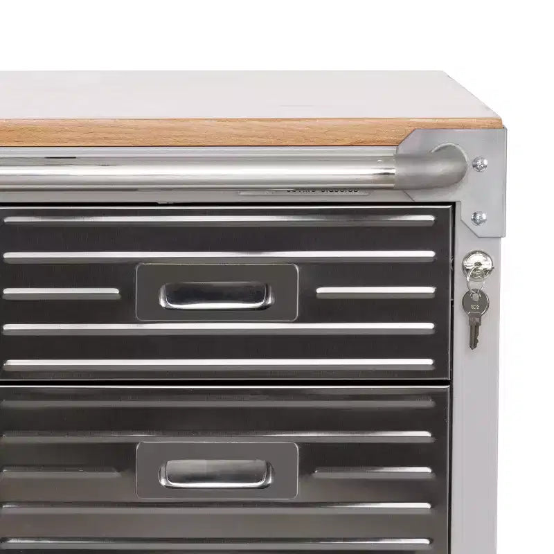 Cassettiera a 4 cassetti con piano in legno, 28 x 25 x 34,5