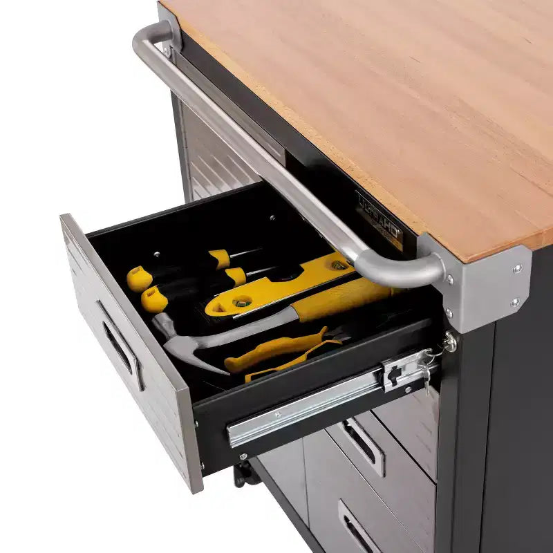 Cassettiera a 4 cassetti con piano in legno, 28 x 25 x 34,5