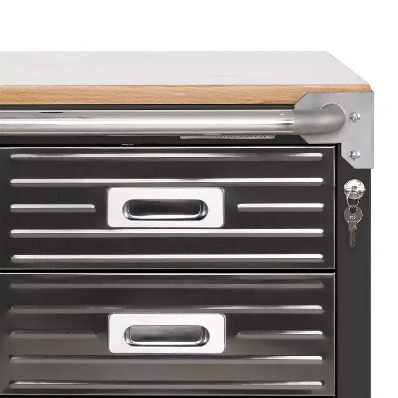 Cassettiera a 4 cassetti con piano in legno, 28 x 25 x 34,5