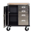 Cassettiera a 4 cassetti con piano in legno, 28 x 25 x 34,5