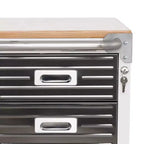 Cassettiera a 4 cassetti con piano in legno, 28 x 25 x 34,5