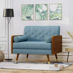 Single Sofa Club Chair Accent Chair with Button-Tufted Design, Mid-Century Modern Style-Merax