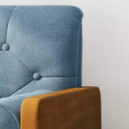 Poltrona singola/Club Chair con design trapuntato a bottoni, stile moderno di metà secolo