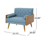 Poltrona singola/Club Chair con design trapuntato a bottoni, stile moderno di metà secolo