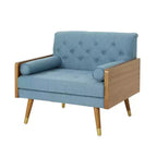 Poltrona singola/Club Chair con design trapuntato a bottoni, stile moderno di metà secolo