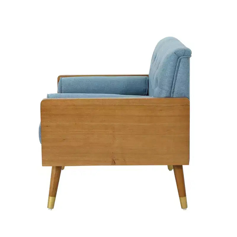 Poltrona singola/Club Chair con design trapuntato a bottoni, stile moderno di metà secolo