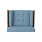 Poltrona singola/Club Chair con design trapuntato a bottoni, stile moderno di metà secolo