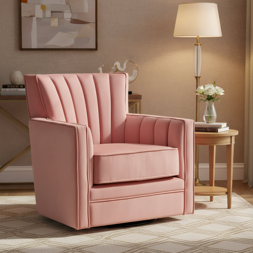 Elements Loden Royale Blush Microfiber Swivel Chair
