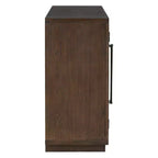 Credenza con buffet a 4 ante con grande capacità di stoccaggio, ante in vetro e ripiani regolabili per sala da pranzo e soggiorno, Espresso