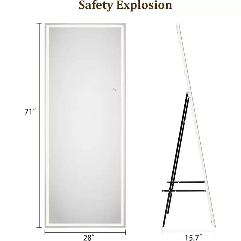 Specchio a figura intera 71x 28, specchio da pavimento, specchio da parete, specchio a figura intera autoportante per camera da letto e bagno
