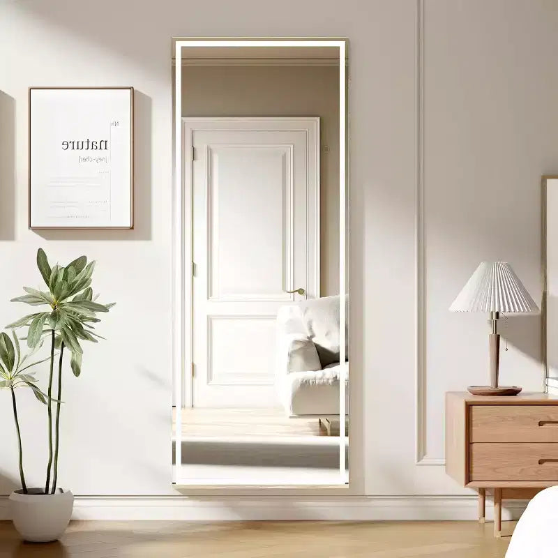 Specchio a figura intera 71x 28, specchio da pavimento, specchio da parete, specchio a figura intera autoportante per camera da letto e bagno
