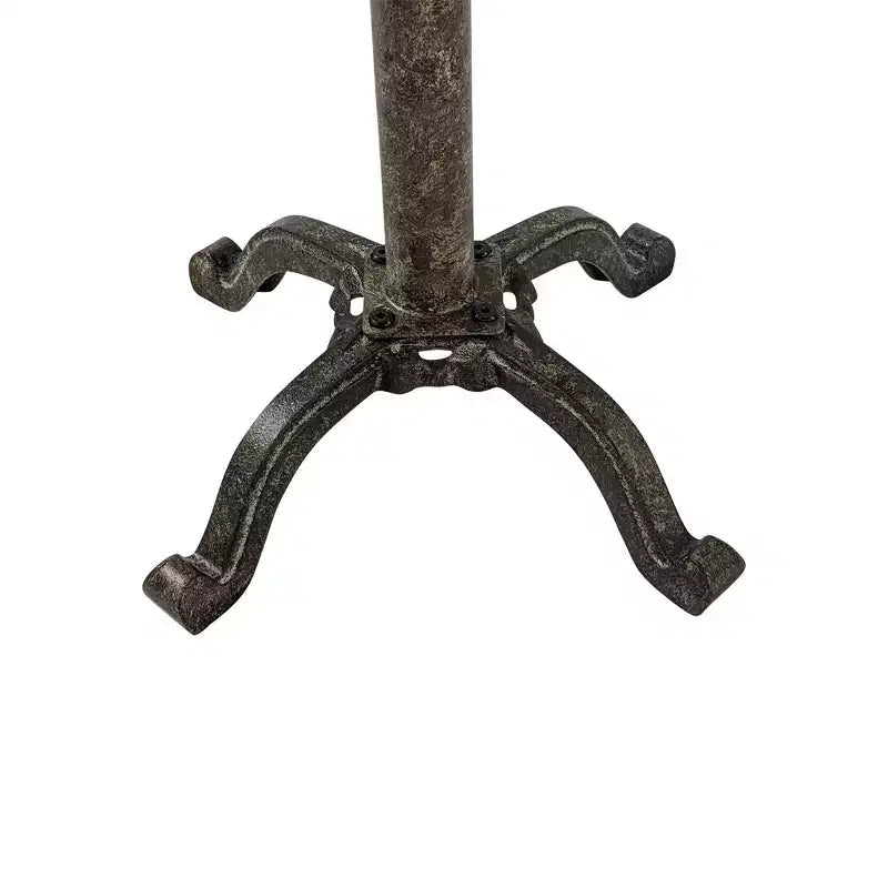Tavolino rotondo 22 in legno massello naturale e nero e metallo, regolabile in altezza, con piedistallo