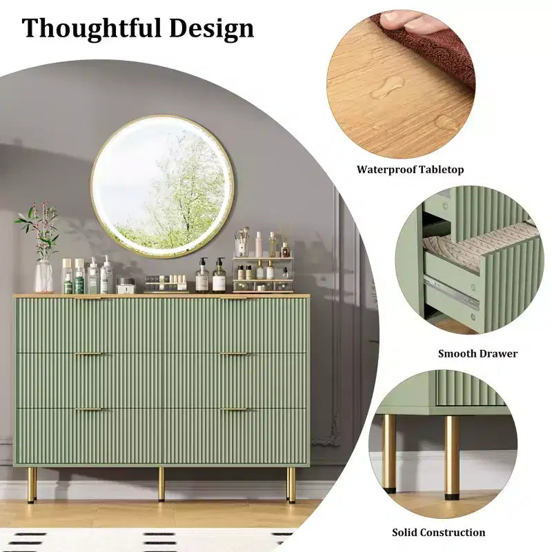 Comodino a 6 cassetti per camera da letto, cassettiera in legno, cassettiere moderne, per soggiorno, armadio, corridoio, ingresso