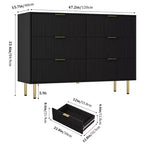Comodino a 6 cassetti per camera da letto, cassettiera in legno, cassettiere moderne, per soggiorno, armadio, corridoio, ingresso