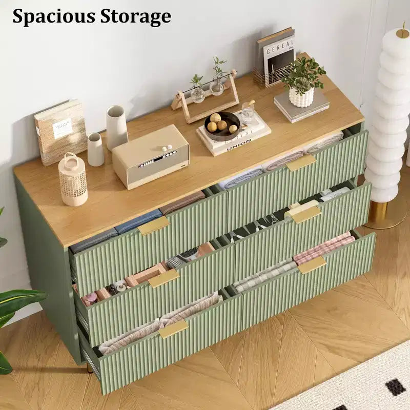 Comodino a 6 cassetti per camera da letto, cassettiera in legno, cassettiere moderne, per soggiorno, armadio, corridoio, ingresso