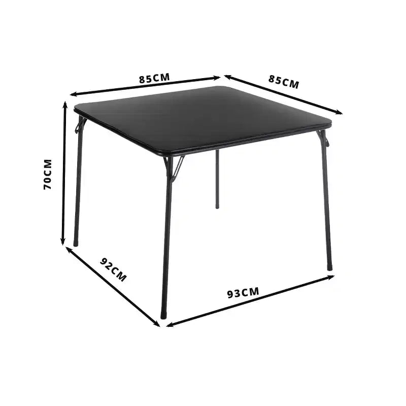 Tavolo Pieghevole Quadrato 33.9 pollici, Tavolo Pieghevole Portatile Multifunzionale per Pranzo e Picnic, Piano in PVC, Nessun Montaggio Richiesto, Nero