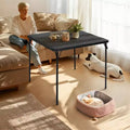 Tavolo Pieghevole Quadrato 33.9 pollici, Tavolo Pieghevole Portatile Multifunzionale per Pranzo e Picnic, Piano in PVC, Nessun Montaggio Richiesto, Nero