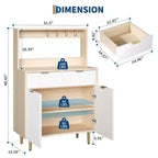 Credenza moderna scanalata da 48'' con ripiani regolabili e cassetti, Tavolo consolle da bar per sala da pranzo, cucina