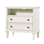 Davide 2 - Drawer Solid Wood end table with Solid Wood Legs|ARTFUL LIVING DESIGNS-WHITE