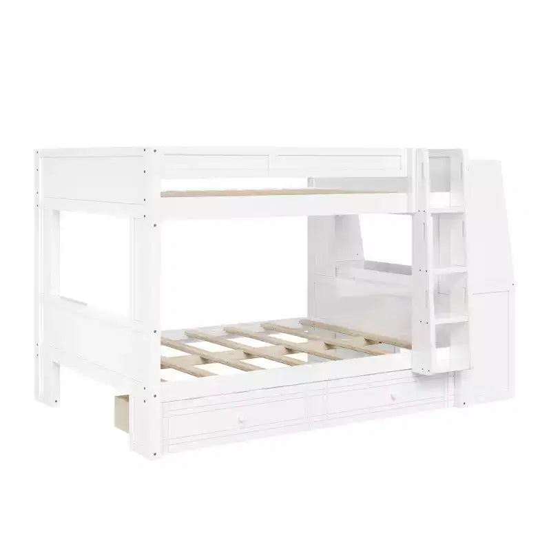 Letto a Castello Multifunzionale Matrimoniale con Scrivania, Librerie e Letto Estraibile/Cassetti
