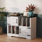 Mobile contenitore in legno stile rustico, mobile moderno per dischi in vinile, mobile porta giradischi stile metà secolo, credenza da 99 cm