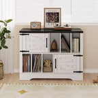 Mobile contenitore in legno stile rustico, mobile moderno per dischi in vinile, mobile porta giradischi stile metà secolo, credenza da 99 cm