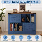 Mobile contenitore in legno stile rustico, mobile moderno per dischi in vinile, mobile porta giradischi stile metà secolo, credenza da 99 cm