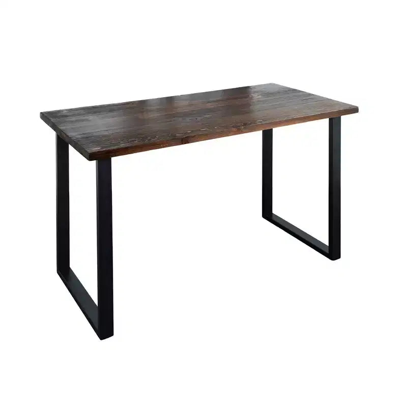 Pipe Decor Skyline Trail Brown Solid Wood Desk with 28 in. Landscape Legs