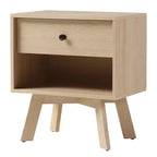 Comodino minimalista moderno di metà secolo a 1 cassetto C Rovere costiero