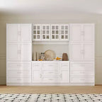 Dispensa da Cucina a Grande Capacità con Ripiani Regolabili, Piano di Lavoro Utilizzabile, Cassetti Multipli, Credenza per Alimenti, Organizzazione per la Cucina