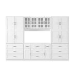 Dispensa da Cucina a Grande Capacità con Ripiani Regolabili, Piano di Lavoro Utilizzabile, Cassetti Multipli, Credenza per Alimenti, Organizzazione per la Cucina