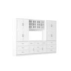 Dispensa da Cucina a Grande Capacità con Ripiani Regolabili, Piano di Lavoro Utilizzabile, Cassetti Multipli, Credenza per Alimenti, Organizzazione per la Cucina