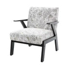 Poltrona lounge Mid-Century Modern con struttura in legno massiccio, poltrona imbottita per soggiorno, camera da letto o studio, beige + grigio