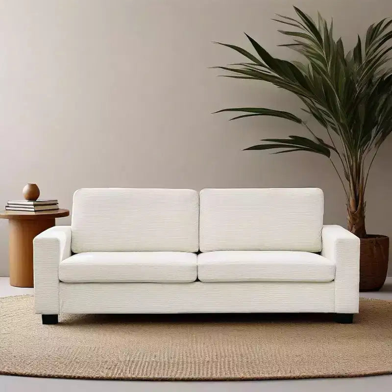 83 Comfy Corduroy Couches, Modern Upholstered Sofa with Wide Armrests, Sturdy Structure, Easy Assemble, for Living Room, Apartment