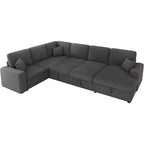 Divano letto da 130", Divano letto estraibile con contenitore, Divano letto convertibile a 6 posti per soggiorno
