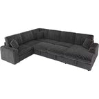 Divano letto da 130", Divano letto estraibile con contenitore, Divano letto convertibile a 6 posti per soggiorno