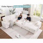 Divano letto da 130", Divano letto estraibile con contenitore, Divano letto convertibile a 6 posti per soggiorno