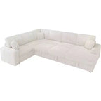 Divano letto da 130", Divano letto estraibile con contenitore, Divano letto convertibile a 6 posti per soggiorno