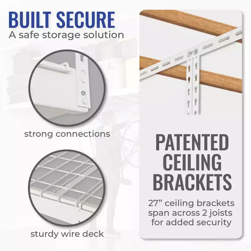 Scaffale portaoggetti da garage a soffitto 120x240 cm