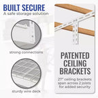 Scaffale portaoggetti da garage a soffitto 120x240 cm