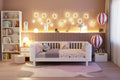 Letto a piattaforma in legno per bambini, letto basso singolo in legno con sponde per bambine e bambini, bianco