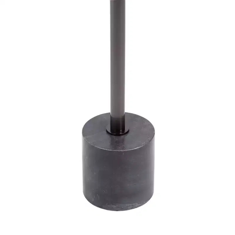 Metal and Marble Drink Table, 10x10x24, Pewter and Black