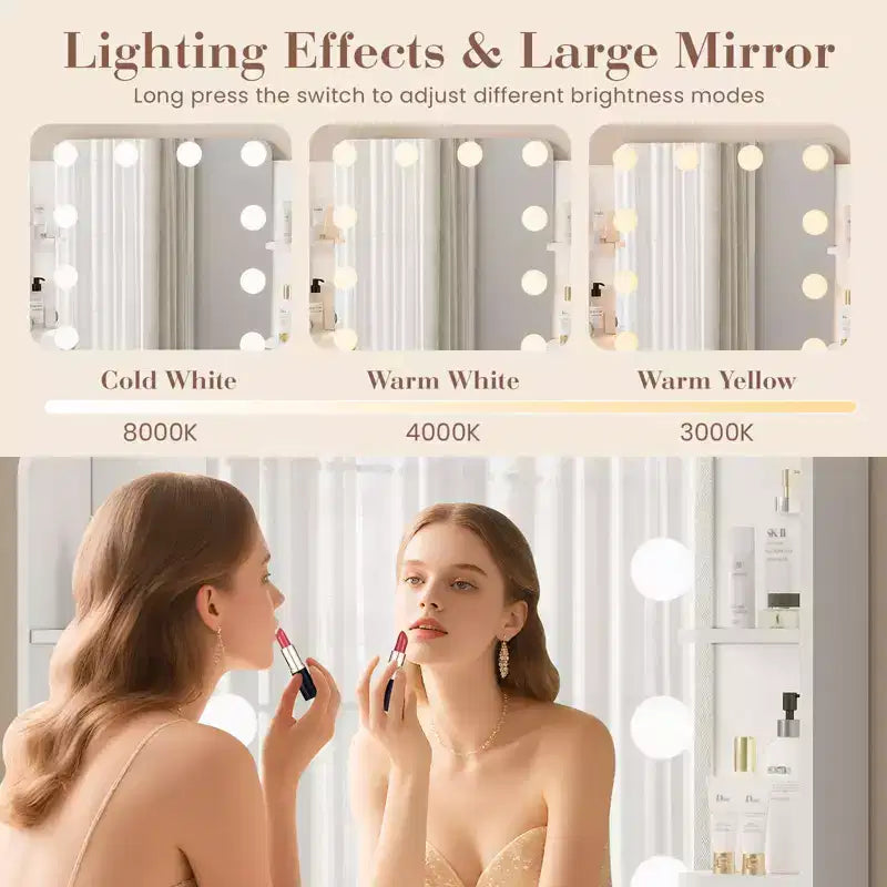 Toeletta con specchio, piccolo set tavolo da trucco con cassetti e sgabello, tavolo da trucco con supporto per asciugacapelli per camera da letto di donne e ragazze