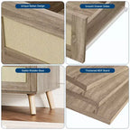 Comò a 6 cassetti in rattan per camera da letto, cassettiere in legno, organizer contenitore moderno stile colonico per armadio, ingresso, soggiorno