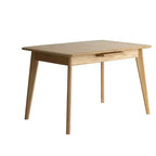 Tavolo da Pranzo Rettangolare Allungabile in Legno di Quercia Effetto Rustico con Piano dagli Angoli Arrotondati e Scorrimento in Metallo