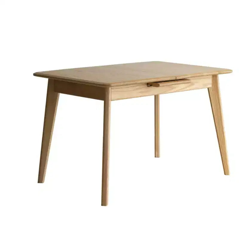 Tavolo da Pranzo Rettangolare Allungabile in Legno di Quercia Effetto Rustico con Piano dagli Angoli Arrotondati e Scorrimento in Metallo