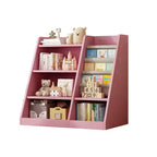 Libreria per bambini a 4 ripiani, Legno ingegnerizzato robusto, 3 ampie tasche in tessuto, Favorisce la lettura e l'organizzazione
