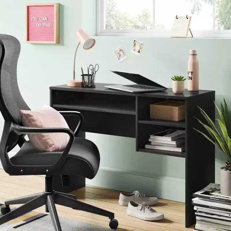 Comfort Office Chair Black - Room Essentials™: Ergonomic, Adjustable, Mesh Back, 5-Wheel Base