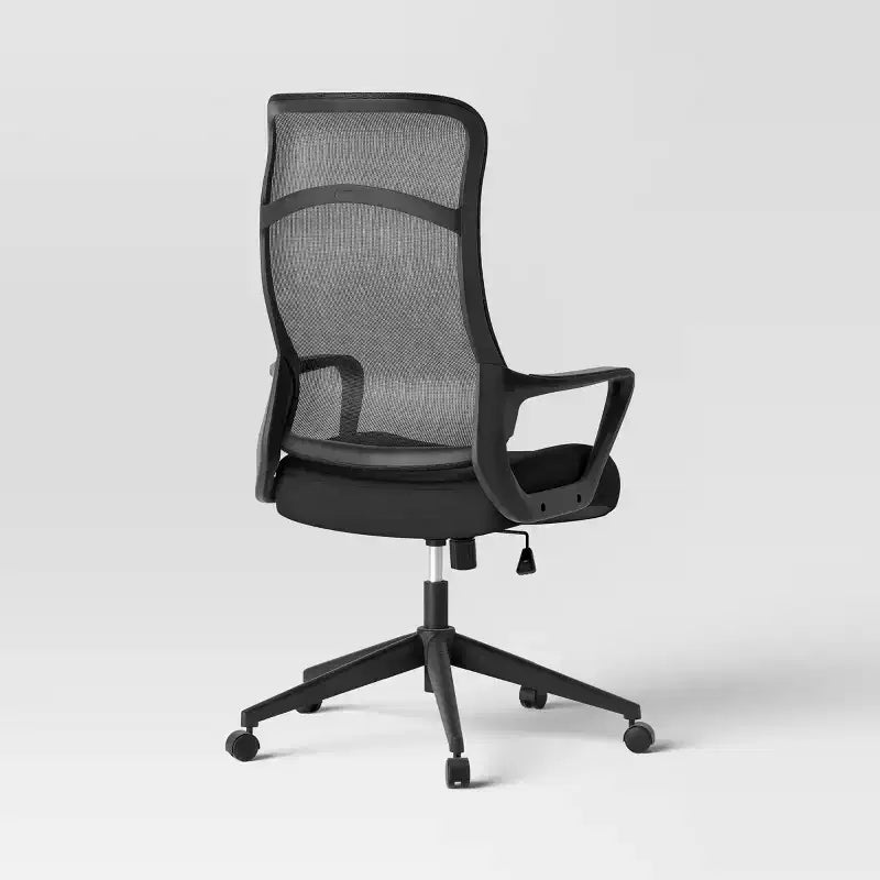Comfort Office Chair Black - Room Essentials™: Ergonomic, Adjustable, Mesh Back, 5-Wheel Base
